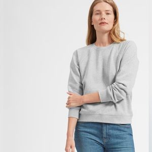 Everlane Gray French Terry Cropped Pullover Sweater